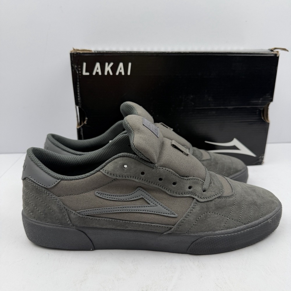 Lakai Cambridge Charcoal Suede Men's Size 11 Low-Top Skate Shoe